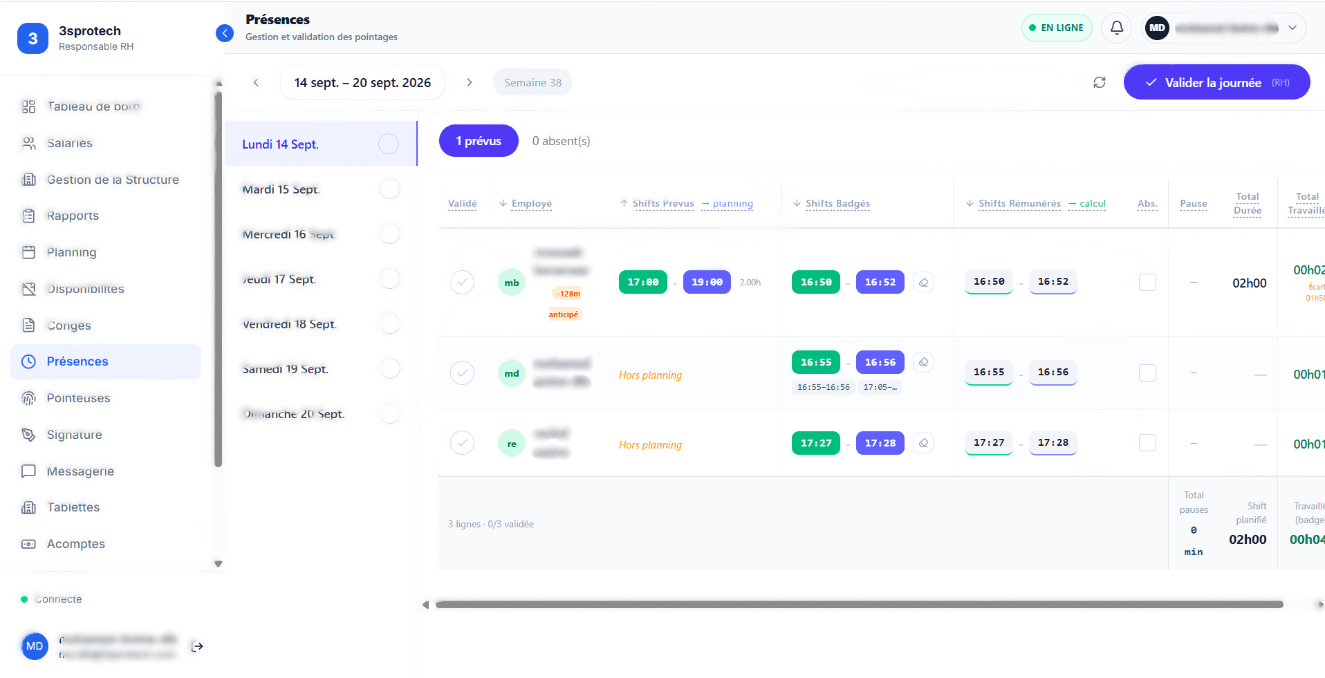 Gestion des présences RH Manager